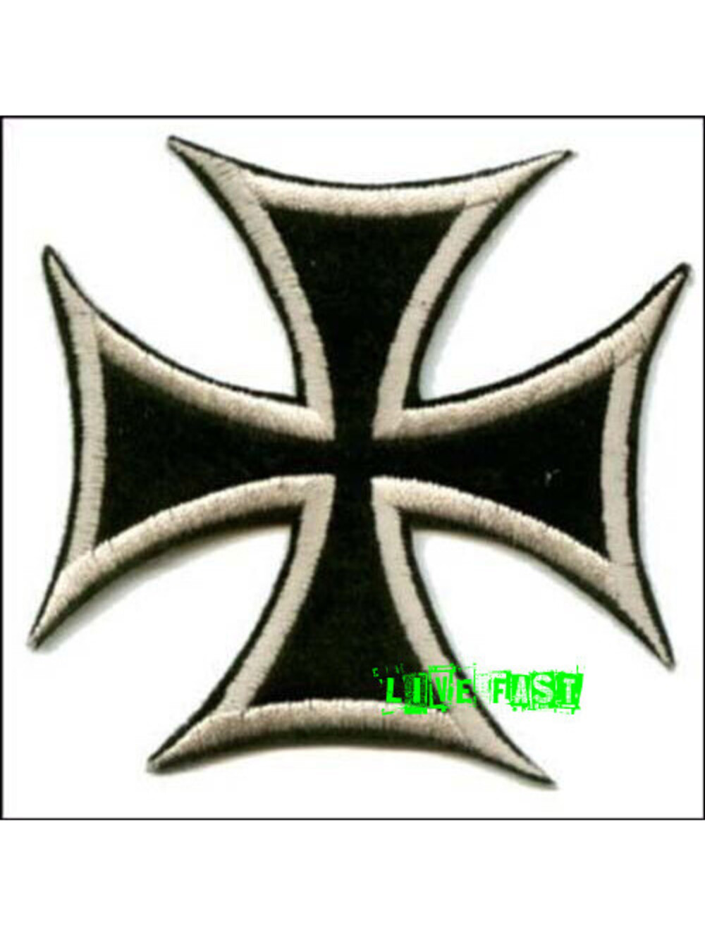 IRON CROSS PATCH EMBROIDERED maltese cross outlaw biker chopper motorcycle vest